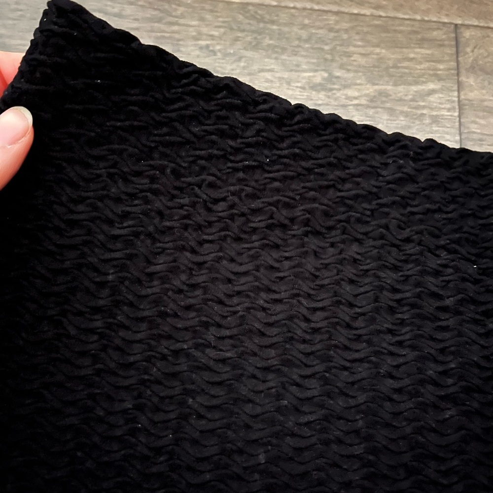 Textured Black Mini Skirt